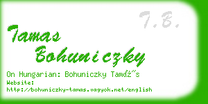 tamas bohuniczky business card